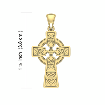 Celtic Knotwork Cross Solid Gold Pendant GVP001 - Jewelry